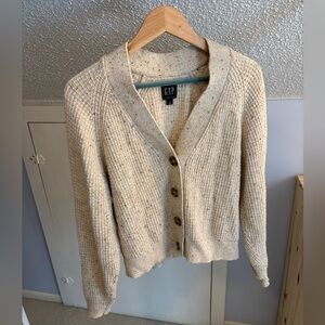 GAP Women's Speckled Cream Cardigan